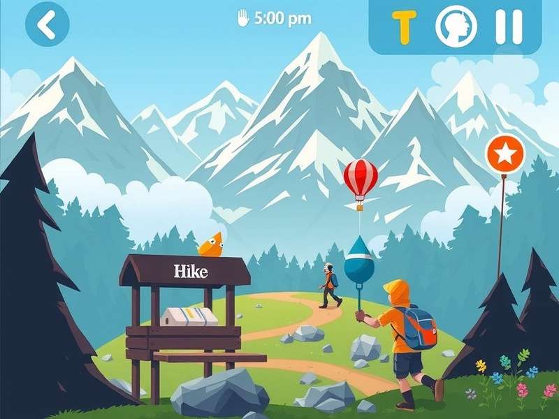 Hardy Hike gameplay showing mountain exploration